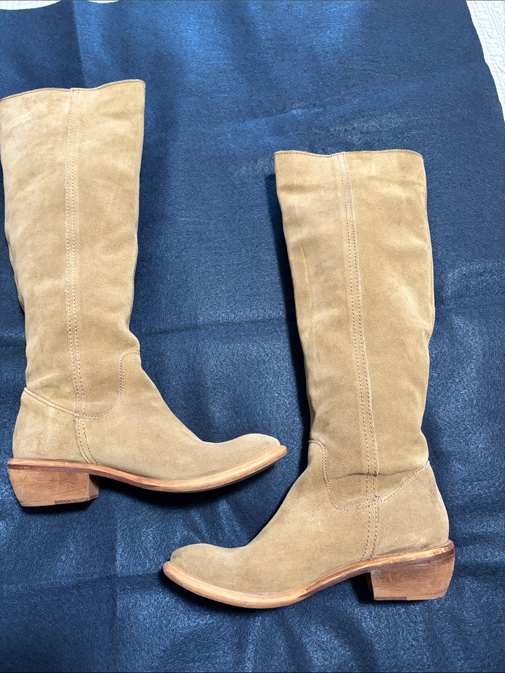 Bronx Suede Knee-High Boots in Tan